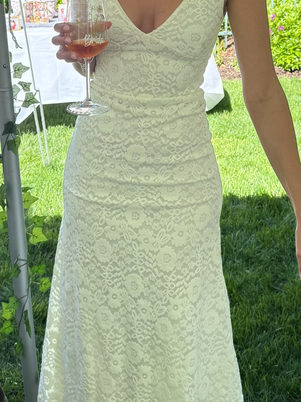 ASOS White Lace V-Neck Maxi Dress - Picture 5 of 5